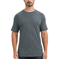 Netdraw Men's Ultra Soft Bamboo Viscose Pocket T-Shirt Classic Fit Lightweight Cooling Short Sleeve Casual Basic Cotton Shirt (Oil Grey, Small)
