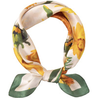 Andantino 100% Pure Mulberry Silk Small Square Scarves -21'' X 21''- Digital Printed Neckerchief -Women Men Lightweight Scarf (Oil Painting-Sunflower)