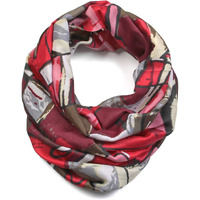 Scarfand's Mixed Colors Oil Paint Tie-Dye Spring Fashion Versatile Lightweight Infinity Scarves Head Wrap (Abstract Red Pink)