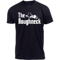 Ann Arbor T-Shirt Co. The Roughneck | Funny Oilfield Oil Field Worker Apprentice Journeyman Master Tee For Men Women Dad Grandpa-(Adult,2Xl) Black