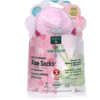 Earth Therapeutics Aloe Vera Socks - Infused With Natural Aloe Vera & Vitamin E - Helps Dry Feet, Cracked Heels, Calluses,Use With Favorite Lotion For Spa Pedicure - Pink/Polka Dots,2 Pairs