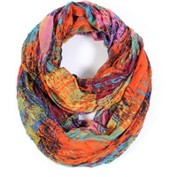 Scarfand's Mixed Colors Oil Paint Tie-Dye Spring Fashion Versatile Lightweight Infinity Scarves Head Wrap (Mixed Color - Pkor)