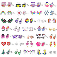 33-Pair Drip Oil Enamel Earring Set- Cute Stud Earrings For Girls,Adorable & Hypoallergenic Earrings For Sensitivity-Free With Stainless Steel Post