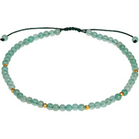 Jewever Aventurine Jade Anklet Bracelet For Women Crystals And Healing Stones Essential Oil Diffuser Beach Foot Beaded Adjustable(8.5-10 Inches)