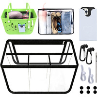 Kooterfun 6Pcs Clear Organizer Inserts For Bogg Bag X - Large Original Accessories 18.1X8.2X12.2In With Phone Holder & Key Holder For Bogg Bag & Other Rubber Beach Bag, Organizer & Divide Space