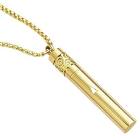 Phaxud Stainless Steel Mindfulness Breathing Necklace For Anxiety Original Upgrades Quit Smoking Necklace With Essential Oil Diffuser Multifunctional Jewelry (C)