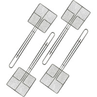 Cuisine Ready Wire Mesh Strainer With Long Handle |4 Pack| 6.5"" Square Frying Spoon | Stainless Steel | Cooking Oil Strainer For Deep Fryer & Professional Restaurant Use | Commercial Grease Skimmer