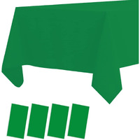 4 Pack Plastic Tablecloths Disposable Plastic Table Covers Table Cloths For Bbq Picnic Birthday Wedding Parties Waterproof Tablecloth Oil-Proof Table Cloth Light Weight Green Table Cover 54 X 108 In