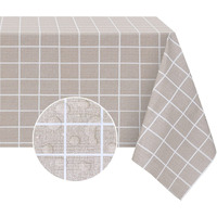 Romanstile Rectangle Plastic Tablecloth, 100% Waterproof Oil-Proof Checkered Pvc Table Cloths, Heavy Duty Vinyl Table Covers For Dining, Camping, Picnic, Outdoor - 54 X 108 Inch, Sand