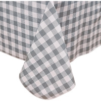 Heavy Duty Vinyl Tablecloth With Flannel Backing Waterproof Oil-Proof Plastic Table Cloth Stain-Resistant Wipeable Rectangle Or Square Table Cover For Indoor And Outdoor (Grey Checkered, 52X70 Inch)