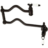 Kingston Brass Ks2105Bpl Bel-Air Wall Mount Pot Filler, Maximum 22-Inch Spout Reach, Oil Rubbed Bronze