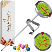 Candy Thermometer With Pot Clip - Deep Fry Oil Thermometer For Frying And Candle Making - Lemon