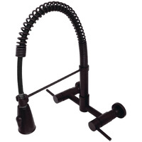 Kingston Brass Gs8285Dl Concord 8-Inch Center Set Wall Mount Double Handle Pull Down Kitchen Faucet, Oil Rubbed Bronze , Oil-Rubbed Bronze