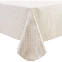 Vinyl Tablecloth With Flannel Backed Waterproof Oil-Proof Pvc Table Cloth Wipeable Spill-Proof Plastic Table Cover For Indoor And Outdoor(Weave, 60 X 60 Inch Round)