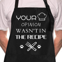 Zooron Funny Black Chef Aprons For Men, Your Opinion Wasn'T In The Recipe, Adjustable Bbq Kitchen Cooking Aprons With Pocket Waterproof Oil Proof Fathers Day/Birthday