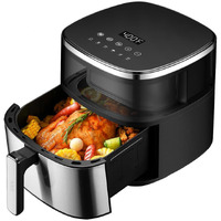Asz Digital Air Fryer 6Qt With Window Up - 6 Qt Big Airfryer 6-In-1 Presets Preheat Airfry Reheat Bake Roist Broil 400F Airfrier 85% Oil Less,Nonstick Dishwasher-Safe Parts, Automatic Shutoff