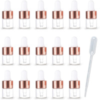 Zbfwmx 20Pack Set 1Ml Glass Bottles With Eye Dropper Dispenser For Sample Vial Small Essential Oil Bottle With Glass Eye Dropper, Colognes & Perfumes (Rose Gold-Clear)