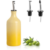 Sweejar Ceramic Olive Oil Dispenser Bottle, Opaque Oil Cruet Protects Oil To Reduce Oxidation, Suitable For Oil, Vinegar, Coffee Syrups & Other Liquids, Pack Of 1, 15.5 Fl Oz (Gradient Yellow)