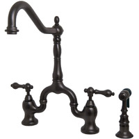 Kingston Brass Ks7755Albs English Country Bridge Kitchen Faucet, Oil-Rubbed Bronze, 8 X 8.25 X 14.5