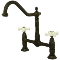 Kingston Brass Ks1175Px Heritage Bridge Kitchen Faucet, 13 X 8 X 2.13, Oil Rubbed Bronze
