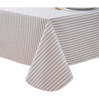 Pioggia Vinyl Tablecloth With Flannel Backed Waterproof Oil-Proof Pvc Table Cloth Stain-Resistant Wipeable Easy Care Table Cover For Indoor And Outdoor (Gray Stripe, 60 X 60 Inch Square)