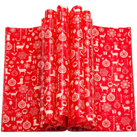 100 Pcs Christmas Wax Paper, Wax Paper Sheets For Food Deli Paper Sandwich Wrap Candy Cookies Wraps, Waterproof Oil-Proof Picnic Basket Liners With Snowflake Pattern For Kitchen Handmade Food(Red)
