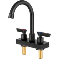 Gbbne Bar Sink Faucet 4 Inch Center 2 Hole Deck Mount Bar Faucets For Sink Prep Dual Handles Commercial Utility Laundry Kitchen,Oil Rubbed Bronze