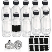 Z-Synka 2Oz Small Glass Bottles With Lids And Funnels,60Ml Shot Bottles With Caps,Wellness Shot Glass Bottles,Bourbon Whiskey Sample Bottles 2Oz For Liquor,Oils,Hot Sauce,Juices,Leak Proof 10 Pack