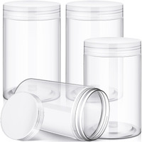 Satinior 24 Pieces Empty Clear Plastic Jars With Lids Round Storage Containers Wide Mouth For Beauty Product Cosmetic Cream Lotion Liquid Butter Craft And Food(Clear Lid,12 Oz)