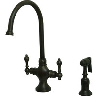 Kingston Brass Ks1765Albs Vintage Classic Kitchen Faucet With Brass Sprayer, 7-7/8-Inch, Oil Rubbed Bronze