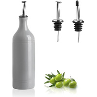Sweejar Large Ceramic Olive Oil Dispenser Bottle, Opaque Oil Cruet Protects Oil To Reduce Oxidation, Suitable For Storage Oil, Vinegar, Soy Sauce & Other Liquids, Pack Of 1, 24 Fl Oz (Gray)