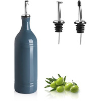 Sweejar Large Ceramic Olive Oil Dispenser Bottle, Opaque Oil Cruet Protects Oil To Reduce Oxidation, Suitable For Storage Oil, Vinegar, Soy Sauce & Other Liquids, Pack Of 1, 24 Fl Oz (Fog Blue)