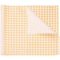 Harfington 100Pcs Square Checkered Wax Paper Sheets 11.81"" X 11.81"" Oil-Absorbing Dry Food Wrapping Paper For Sandwich Baking Paper Liners Picnic Basket Bread Hamburger Wrap Kitchen, Yellow