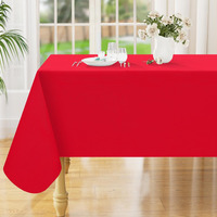 Smiry Rectangle Table Cloth 60X84 Inch, Waterproof Wipeable Vinyl Tablecloths Protector, Oil Spill Proof Plastic Table Cover For Dining, Banquet, Christmas And New Year Parties, Red