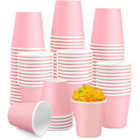 Giwrmu 100 Pack 3 Oz Paper Cups, Disposable Bathroom Cups, Mouthwash Paper Cups, 3 Oz Small Cups For Mouthwash, Snack Cups, Espresso(Pink)
