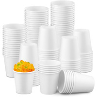 Giwrmu 100 Pack 3 Oz Paper Cups, Disposable Bathroom Cups, Mouthwash Paper Cups, 3 Oz Small Cups For Mouthwash, Snack Cups, Espresso(Wihte)