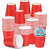 Giwrmu 100 Pack 3 Oz Paper Cups, Disposable Bathroom Cups, Mouthwash Paper Cups, 3 Oz Small Cups For Mouthwash, Snack Cups, Espresso(Red)