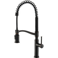Kraus Sellette Commercial Style Pull-Down Kitchen Faucet And Deck Plate In Oil Rubbed Bronze, Kpf-1683Orb