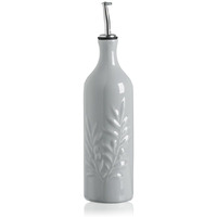 Sweejar Large Ceramic Olive Oil Dispenser Bottle, 24 Oz Relief Opaque Oil Cruet Protects Oil To Reduce Oxidation, Storage Vinegar, Soy Sauce, Coffee Syrup, Liquids, Set Of 1 (Gray)