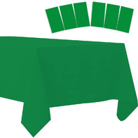 6 Pack Plastic Tablecloths Disposable Table Covers Plastic Table Cloths For Bbq Picnic Birthday Wedding Parties Waterproof And Oil-Proof Table Cloth Light Weight Thin Green Tablecover 54 X 108 In