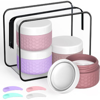 Travel Containers For Toiletries, Portable Size Containers, Tsa Approved Travel Size Toiletries, Silicone Cream Jars, Leak-Proof Skincare Essentials For Cream Lotions (Purple)