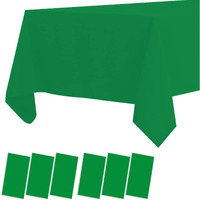6 Pack Plastic Tablecloths - Disposable Table Covers For Bbq, Picnic, Birthday, Wedding Parties - Waterproof, Oil-Proof, Light Weight Green Table Cover - 54 X 108 In