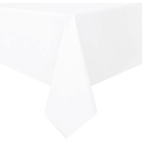 Romanstile 100% Waterproof Rectangle Pvc Tablecloth, Oil Spill Proof Vinyl Table Cloth, Heavy Duty Wipe Clean Plastic Table Covers For Kitchen/Dining/Parties - 54 X 120 Inch, White