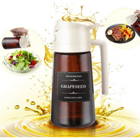 Wandaqueen 2 In 1 Olive Oil Sprayer For Cooking And Oil Dispenser For Kitchen, 16Oz Olive Oil Dispenser Bottle With Stickers, Upgraded Brown White