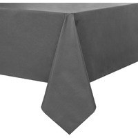 Romanstile 100% Waterproof Pvc Tablecloth, Rectangle Oil Spill Proof Stain Resistant Vinyl Table Cloth, Wipe Clean Plastic Table Covers For Kitchen/Dining/Parties - 60 X 102 Inch, Dark Grey