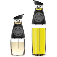 Olive Oil Dispenser Bottle With Pump - Oil Dispenser For Kitchen, Glass Oil And Vinegar Dispenser Set, Measured Cruet For Cooking - Ideal Oil Bottles For Kitchen Gadgets & Gifts, 2 Pack