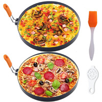 2 Packs 8"" Large Omelette Ring For Griddle,8 Inch Stainless Steel Non-Stick Omelet Ring, Round Pancake Rings Griddle Omelet Rings With Silicone Handle Grill Oil Brush & Egg Separator