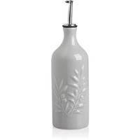 Sweejar Ceramic Olive Oil Dispenser Bottle, 20 Oz Relief Opaque Oil Cruet Protects Oil To Reduce Oxidation, Suitable For Storage Oil, Vinegar, Soy Sauce, Coffee Syrup, Liquids, Set Of 1 (Gray)