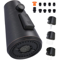 Pull Down Spray Head Replacement - For Kitchen Faucet Sprayer Head With 9 Adapters, 3 Function Pull Out Faucets Spray Nozzle Compatible With Moen, American Standard Faucets, Oil Rubbed Bronze