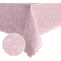 Romanstile Rectangle Vinyl Tablecloth,100% Waterproof Heavy Duty Oil Spill Proof Stain Resistant Plastic Pu Table Cover With Flannel Backing For Kitchen, Dining (Rose Pink, 54 X 78)